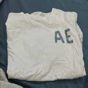 American Eagle Outfitters White Tee with Gray Logo